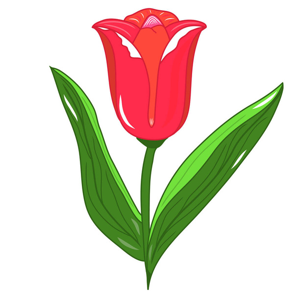 Icona del tulipano. Illustrazione creativa. Uno schizzo colorato. Idea per decori, logo, motivi, carte, copertine, regali, vacanze estive e autunnali, temi floreali naturali. Arte vettoriale isolata. - Vettoriali, immagini