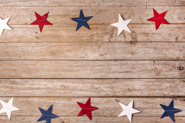 United States stars on wooden background. Copy space - Foto, Imagem