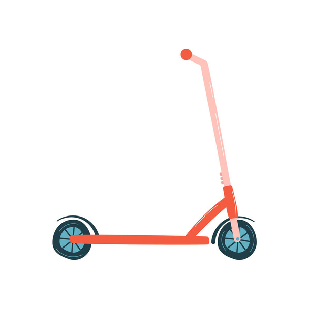 Cute hand-drawn scooter isolated on white background. Vector illustration. - Vector, Image