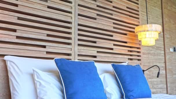 footage of hotel bedroom luxury interior - Footage, Video