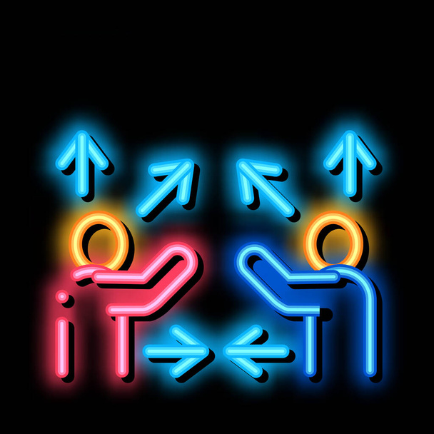 Jest Savaşı neon ışıklı ikon illüstrasyonuName - Vektör, Görsel