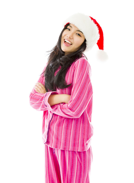 Woman in Santa hat - Photo, Image