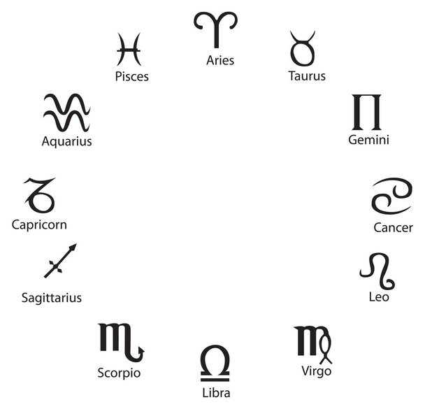 Astrology symbols, full vector, great for artworks or Tattoo - Vector, Image