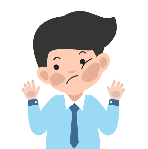 businessman Emotion face vector cartoon - Vector, afbeelding