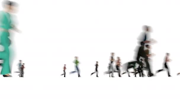 Wazig Publiek Buiten rennen in één richting Stadsleven - Video
