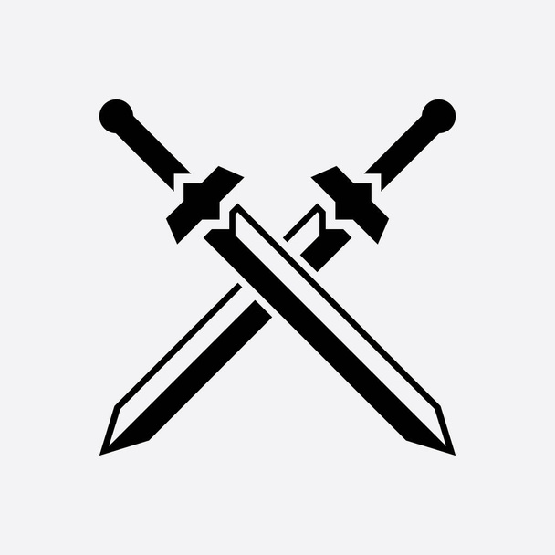 Espadas cruzadas vector icono ilustración  - Vector, imagen