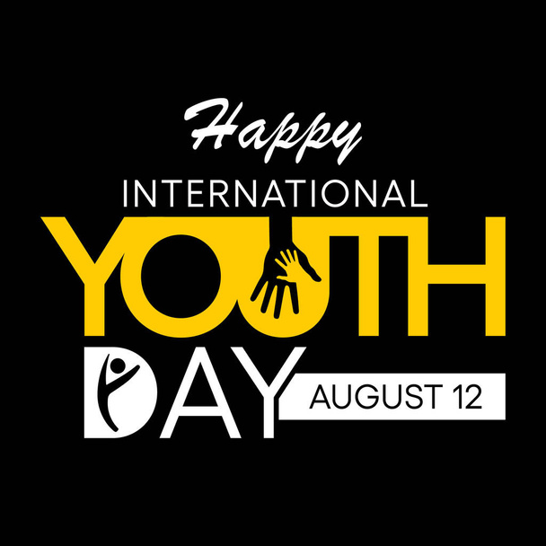 Η Διεθνής Ημέρα Νεολαίας τηρείται κάθε χρόνο στις 12 Αυγούστου. Ο σκοπός της ημέρας είναι να επιστήσει την προσοχή σε ένα δεδομένο σύνολο πολιτιστικών και νομικών ζητημάτων γύρω από τη νεολαία. Εικονογράφηση διανύσματος - Διάνυσμα, εικόνα