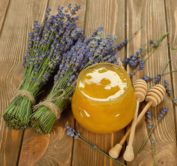 Honey with lavender - Фото, зображення