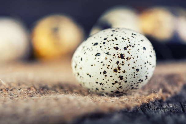 quail egg on a  rustic background - Фото, зображення