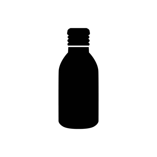 Silhueta de uma garrafa de farmácia de medicamentos e xaropes em um contexto branco. Imagem vetorial. - Vetor, Imagem