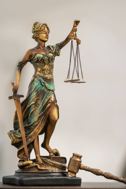 Statue of Themis. Symbol of justice and law, crime and punishment, legal law concept. - Photo, Image
