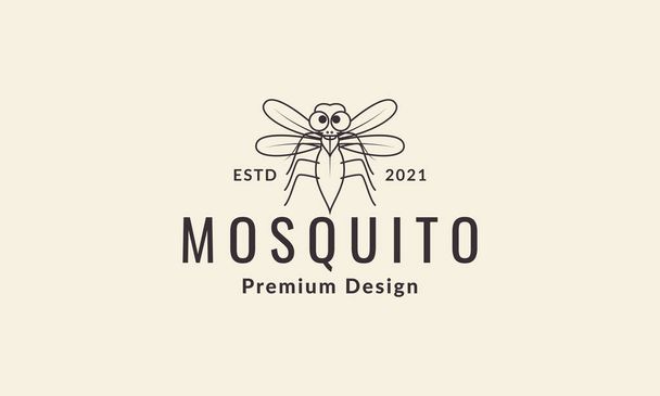 linhas bonito mosca moquito logotipo símbolo vetor ícone ilustração gráfico design - Vetor, Imagem