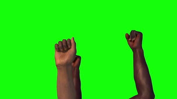 egy csomó tiltakozó ember kezét nyújtja. A fekete élet számít. 3d renderelés - Felvétel, videó