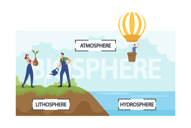 Biosphere ecology infographic for learning Vector Image