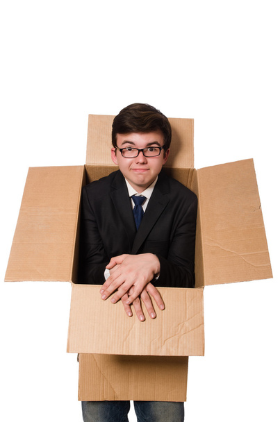 Hombre divertido con cajas
 - Foto, Imagen