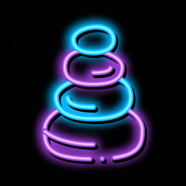 Taşlar Dengesi neon ışıklı ikon illüstrasyonuName - Vektör, Görsel