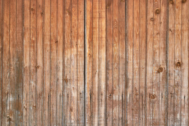 Brown wooden background made of planks. Old fence. Close-up - Foto, Imagem