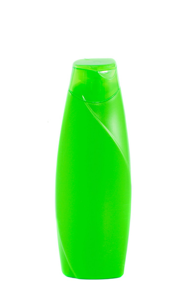 Flacon de shampooing vert isolé sur blanc
 - Photo, image