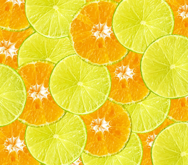 生鮮食品の健康的な背景。レモンとオレンジ. - 写真・画像