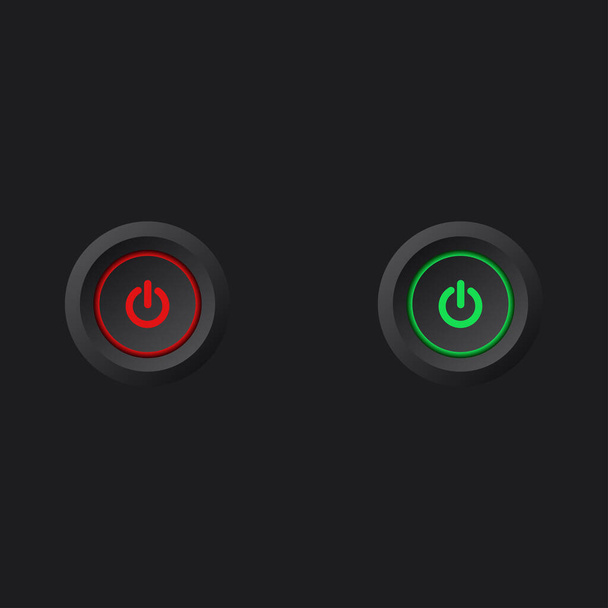 Turn on off button - vector dark design - Vector, Image
