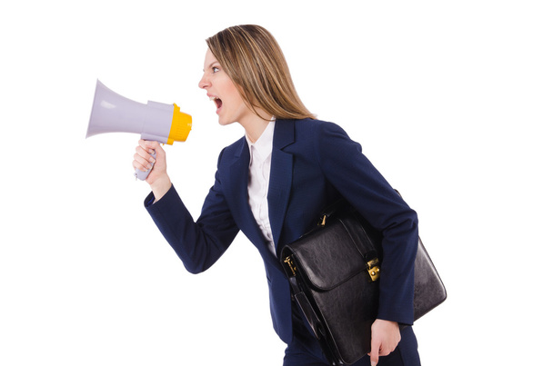 Woman with loudspeaker - Photo, Image