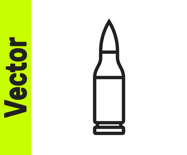 Schwarze Linie Bullet Symbol isoliert auf weißem Hintergrund. Vektor - Vektor, Bild