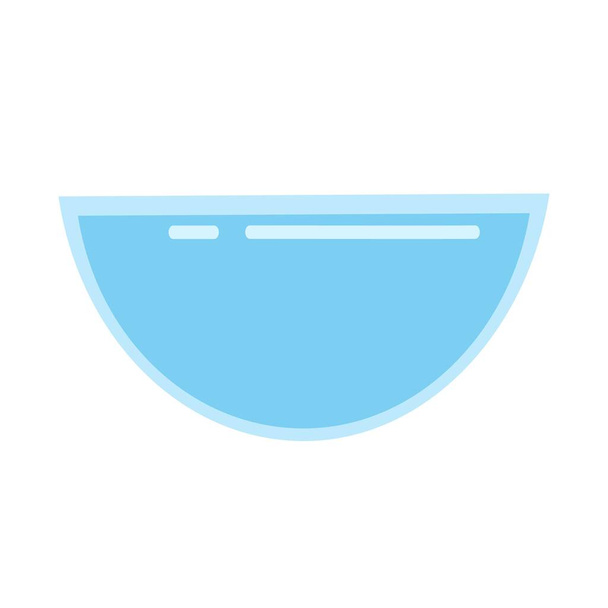 Велика скляна миска для салатів або фруктів, кухонне начиння, посуд для приготування їжі, векторний об'єкт на білому тлі в плоскому стилі, ізольовані
 - Вектор, зображення