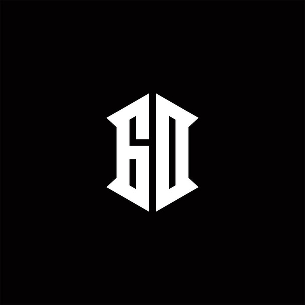 Kalkan şekilli GD logo monogramı şablon vektör simgesini modern tasarlar - Vektör, Görsel