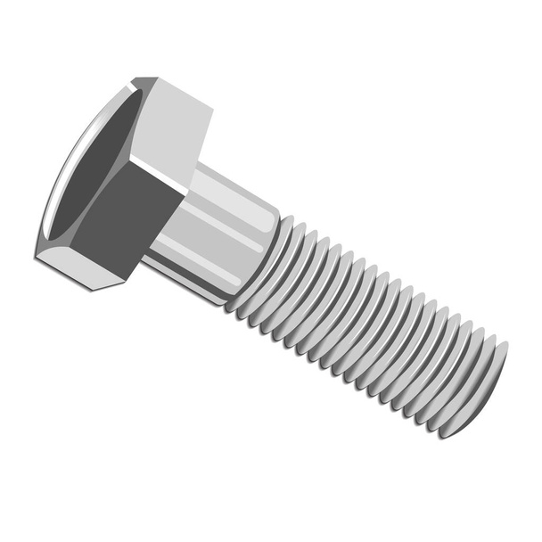 vector illustration of a galvanized metal bolt. isolated vector object - Vector, Image