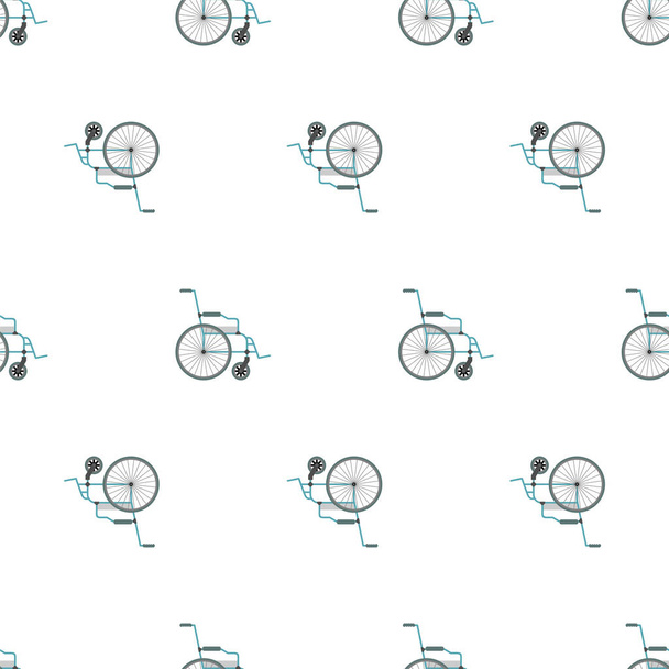Disabled carriage pattern seamless. vehicle for disabled person background. vector texture - Vector, imagen