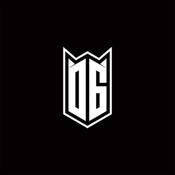 Kalkan şekilli DG logo monogramı şablon vektör simgesini modern tasarlar - Vektör, Görsel