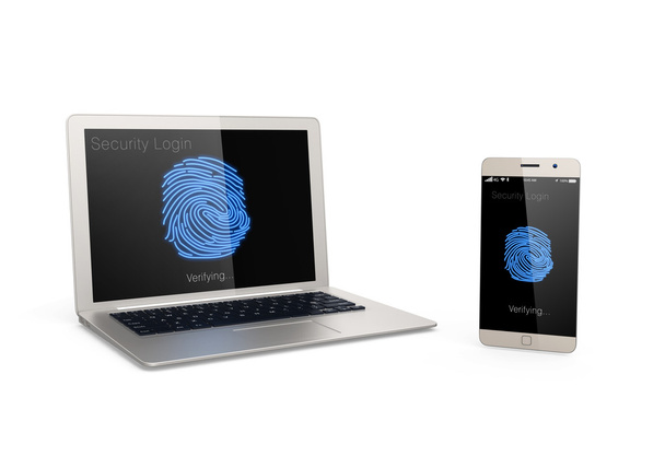 δακτυλικών αποτυπωμάτων σύστημα ελέγχου ταυτότητας για τις κινητές συσκευές - Φωτογραφία, εικόνα