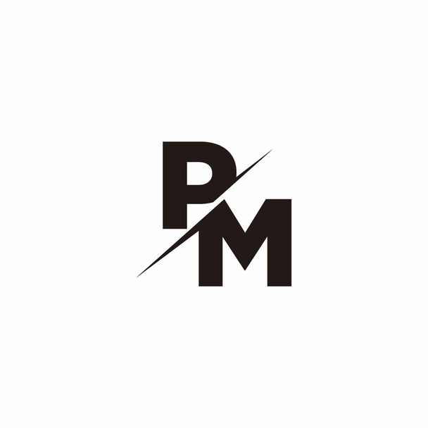 Logotipo Carta Monograma Slash com logotipo moderno projeta modelo na cor preta e fundo branco - Vetor, Imagem