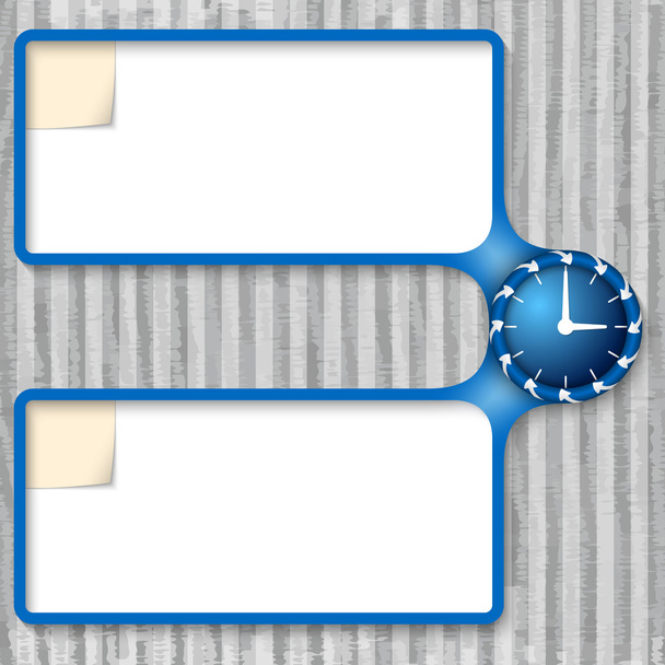 Doppelkästchen zur Eingabe von Text mit Uhren - Vektor, Bild