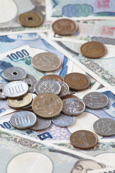 Japanin jenin setelit ja kolikot
 - Valokuva, kuva