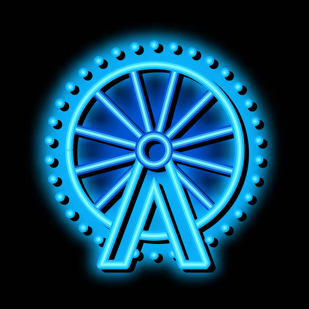 illustrazione dell'icona del neon della ruota panoramica - Vettoriali, immagini