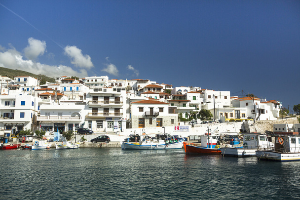 アンドロス島、ギリシャの島のマリーナ - 写真・画像