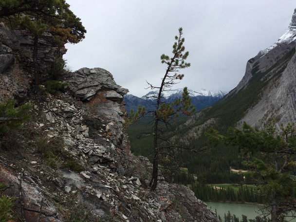 Banff & Mount Rundle gerinc közepette látványos táj - Fotó, kép