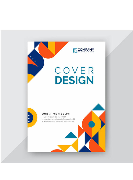 abstract memphis business cover design template - Vector, Image