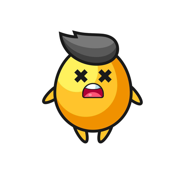 the dead golden egg mascot character , cute style design for t shirt, sticker, logo element - Vector, Image