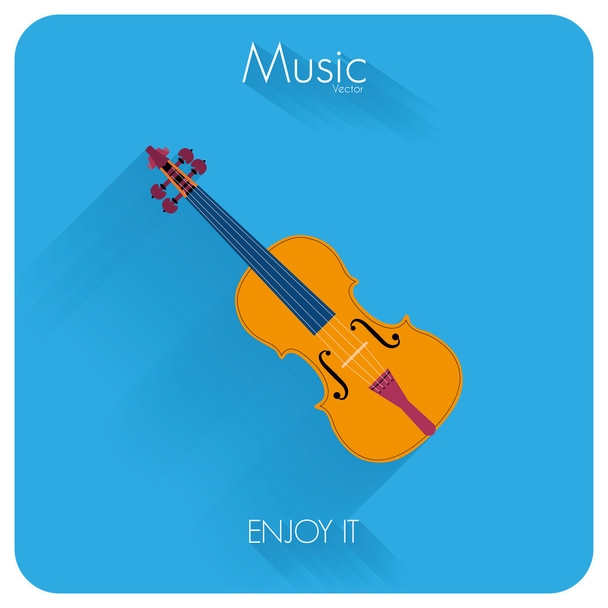 Abstract Colorful Violin or Cello Isolated On Color Background - Vector, imagen