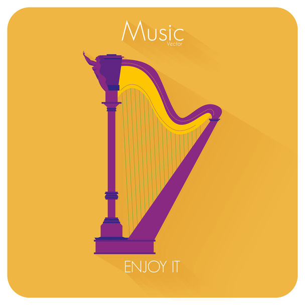Abstract Colorful Harp Isolated On Color Background - Vector, afbeelding