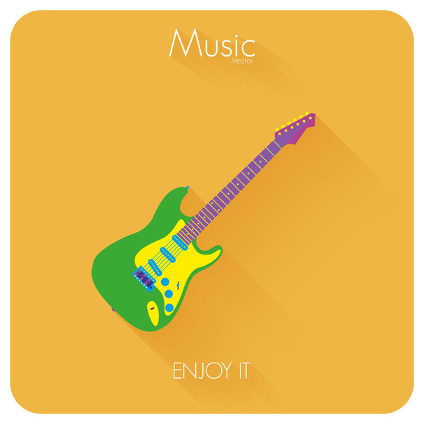 Abstract Colorful Electric Guitar Isolated On Color Background - Wektor, obraz