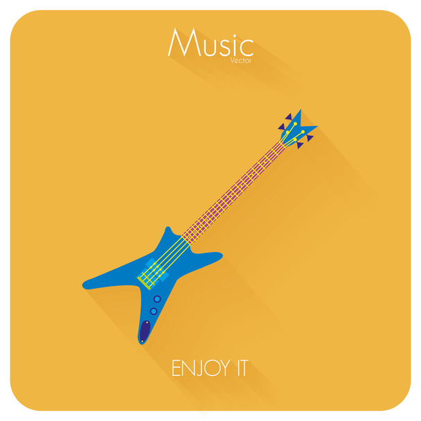 Abstract Colorful Electric Guitar Isolated On Color Background - Vecteur, image