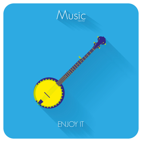 Abstract Colorful Banjo Isolated On Color Background - Vecteur, image
