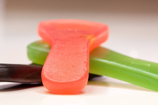 A closeup shot of colorful gummy candies - Foto, immagini
