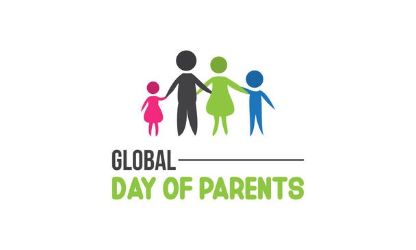 Global Day of Parents Vector Illustration. Parents Day Template for background, Banner, Poster, Card Awareness Campaign. - Vetor, Imagem