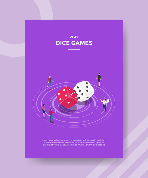 dice game concept for template banner and flyer with isometric style vector - Vector, Image