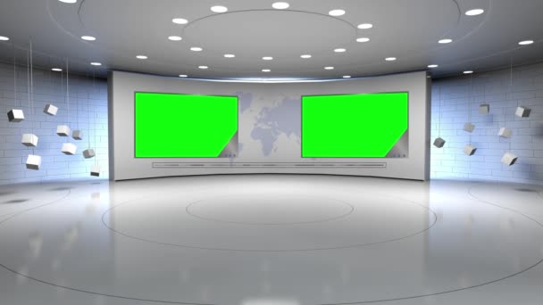 Studio de nouvelles, toile de fond pour les émissions de télévision - Séquence, vidéo