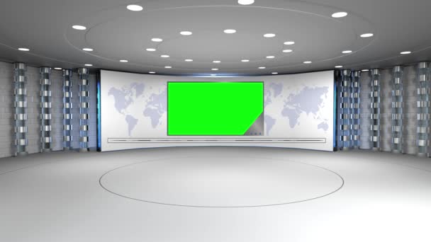 Estudio de noticias, telón de fondo para programas de televisión - Metraje, vídeo